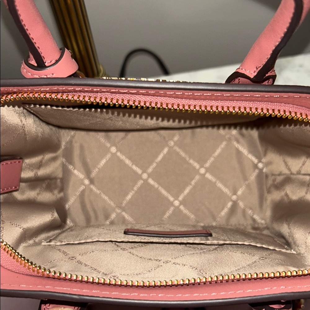 Michael Kors Dusty Rose Leather Satchel with MK Charm and Bunny Charm - Picture 8 of 10